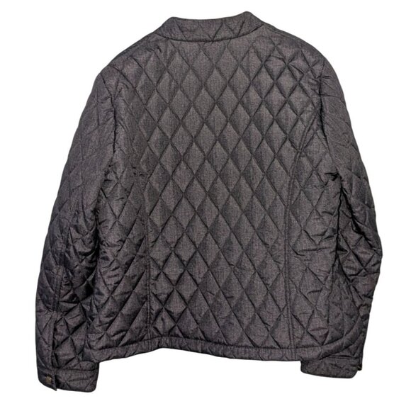 Tommy Hilfiger Womens Quilted Jacket Gold Snap Buttons Zipper Gray M - Picture 2 of 16